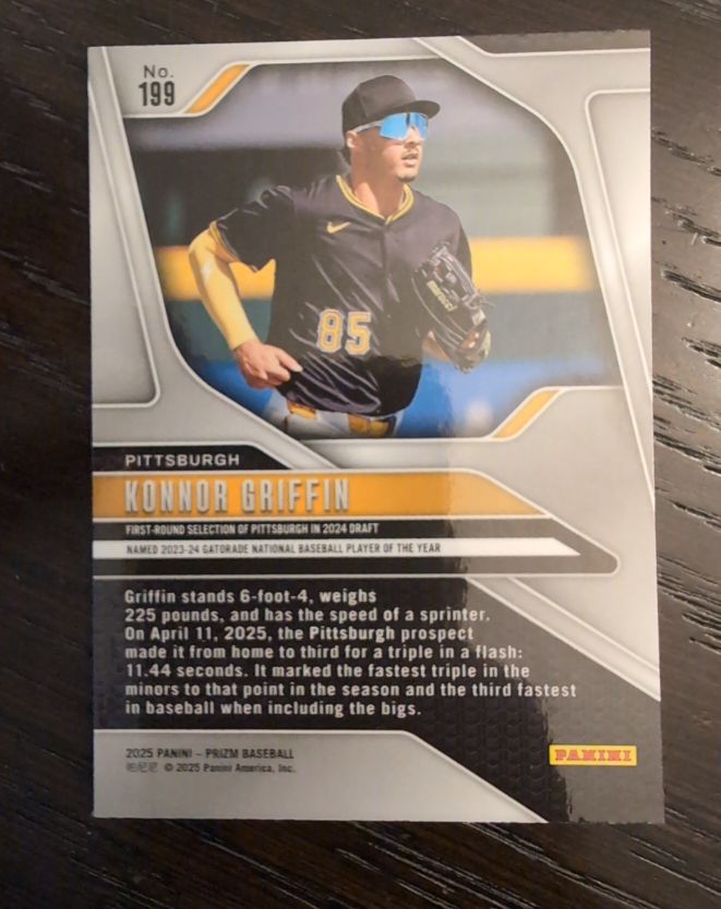 2025 Panini Prizm #199 Konnor Griffin — front