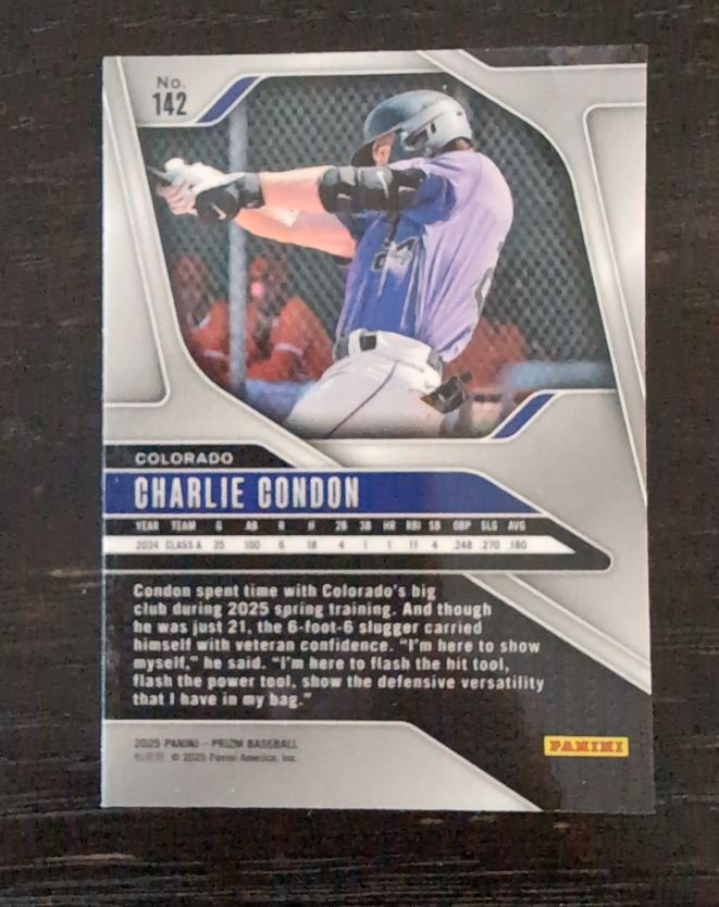 2025 Bowman #142 Charlie Condon — front