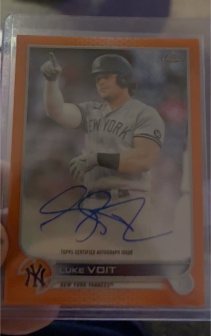 2022 Topps Chrome Veteran Autographs #CVA-LV Luke Voit — front
