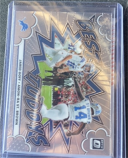 2025 Panini Donruss Optic #9 Jared Goff/Amon-Ra St. Brown Best Tuddys — front