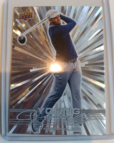 2026 Upper Deck Golf #103 Wyndham Clark Young Guns Outburst Silver — front