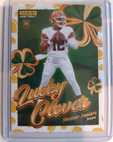2025 Panini Instant #20 Shedeur Sanders Lucky Clover — front