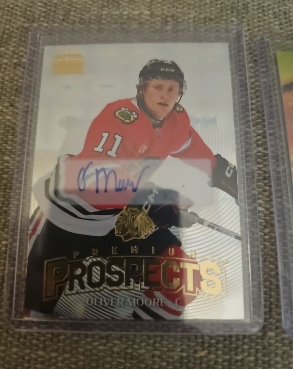 2025-26 Skybox Metal Universe #PP-15 Oliver Moore Premium Prospects Rookie Auto — front