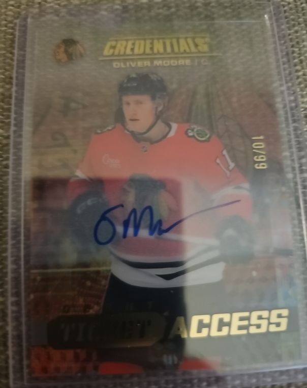 2025-26 UD Credentials Debut Ticket Access #DTA-OM Oliver Moore — front