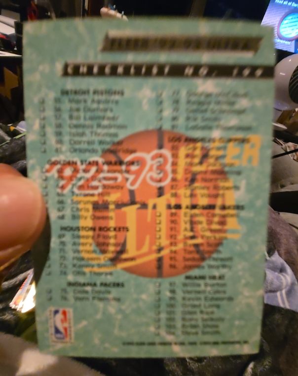 1992-93 Fleer Ultra #374 Checklist — front