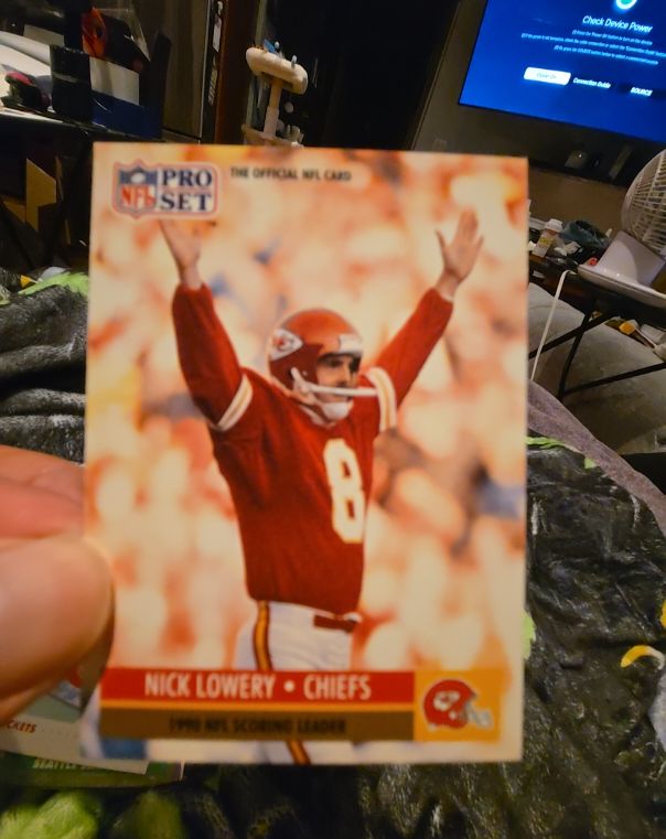 1991 Pro Set #14 Nick Lowery Kansas City Chiefs — front