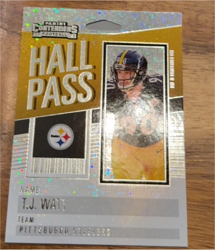 2023 Panini Contenders #20 T.J. Watt Hall Pass — front
