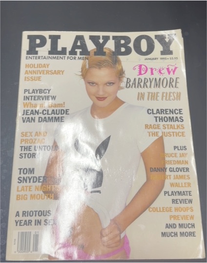 Playboy January 1995 Drew Barrymore Holiday Anniversary Issue — front