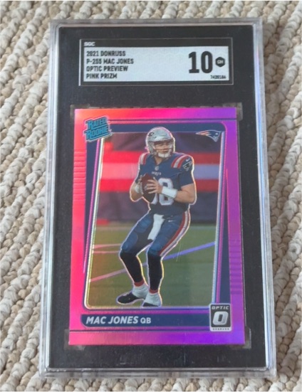 2021 Donruss #P-255 Mac Jones Optic Preview Pink Prizm — front