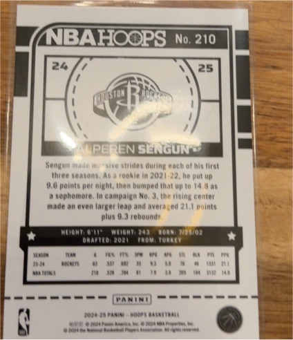 2023-24 Panini NBA Hoops #210 Alperen Sengun — front