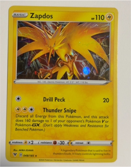 2020 Pokémon Sword & Shield Vivid Voltage #048 Zapdos — front