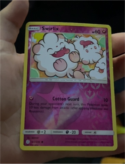 2019 Pokémon Sun & Moon Cosmic Eclipse #153 Swirlix — front