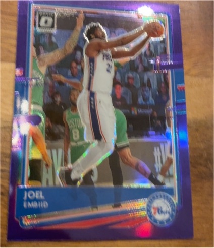 2020-21 Donruss Optic Purple Shock Prizm #20 Joel Embiid — front