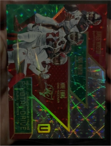 2016 Panini Unparalleled Pivotal Drive Mike Evans, Jameis Winston, Doug Martin — front