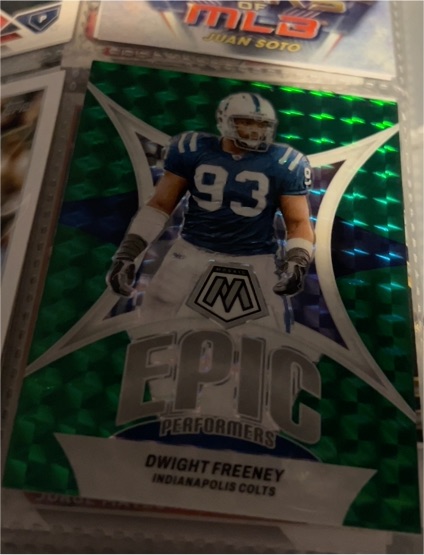 2024 Panini Mosaic #EP-DF Dwight Freeney Epic Performers Green Mosaic Prizm — front