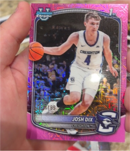 2025-26 Bowman Chrome #BCP-17 Josh Dix — front