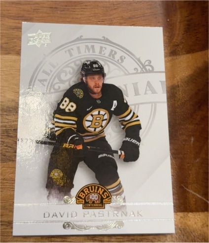 2023-24 Upper Deck Boston Bruins Centennial All-Timers #100-43 David Pastrnak — front