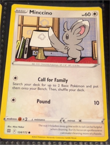 2022 Pokémon Brilliant Stars #124 Minccino — front