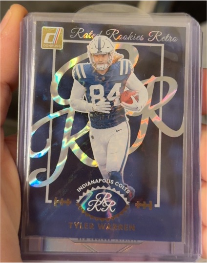 2025 Panini Donruss #9 Tyler Warren Rated Rookies Retro — front