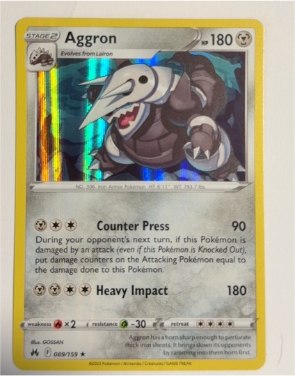 2023 Pokemon Crown Zenith #089 Aggron — front