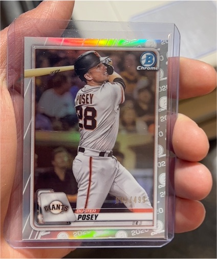2020 Bowman Chrome #21 Buster Posey — front