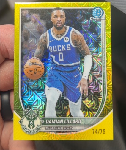 2024 Panini Mosaic Reactive Yellow #285 Damian Lillard — front