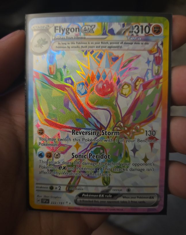 2022 Pokémon SV08: Surging Sparks #222 Flygon ex — front