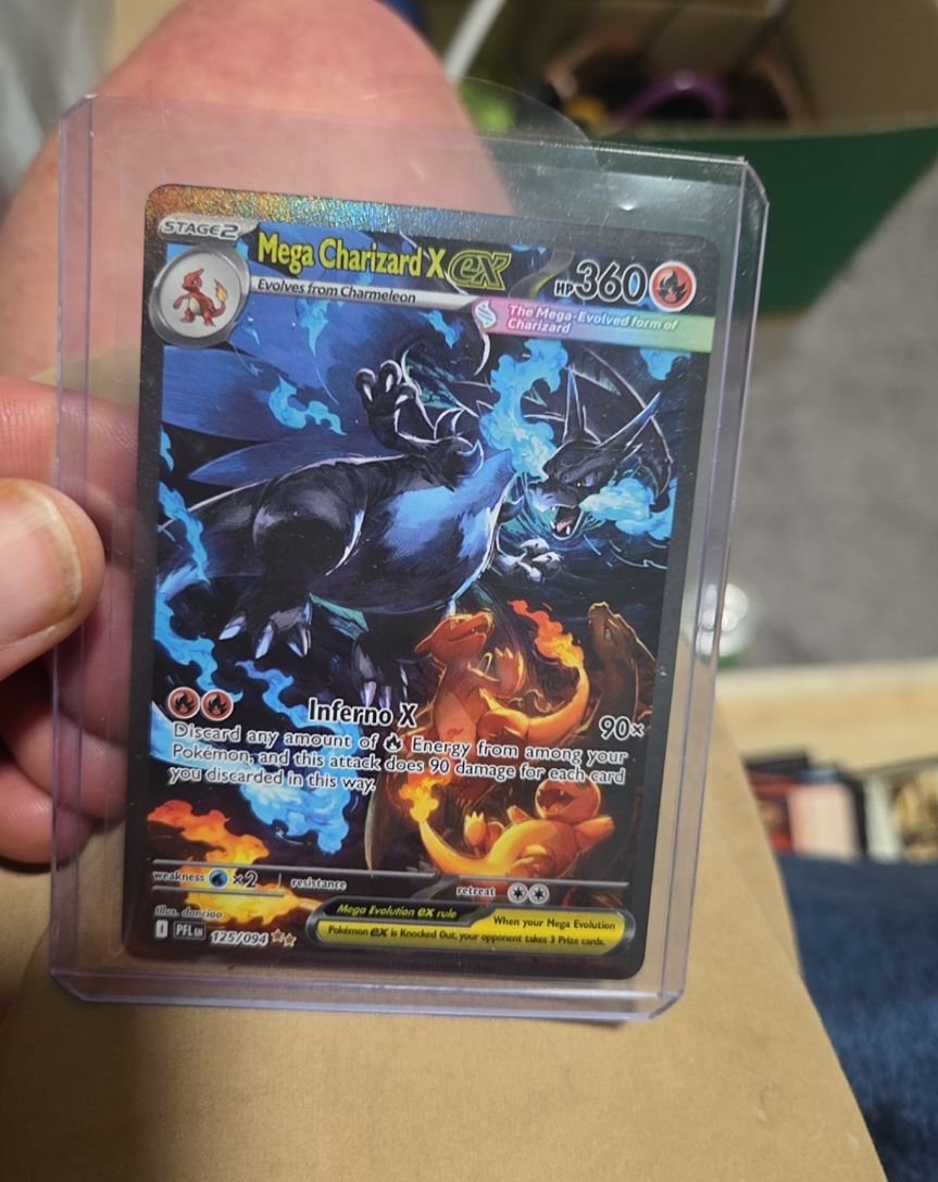 2025 Pokémon Mega Charizard X EX 125/094 Phantasmal Flames — front