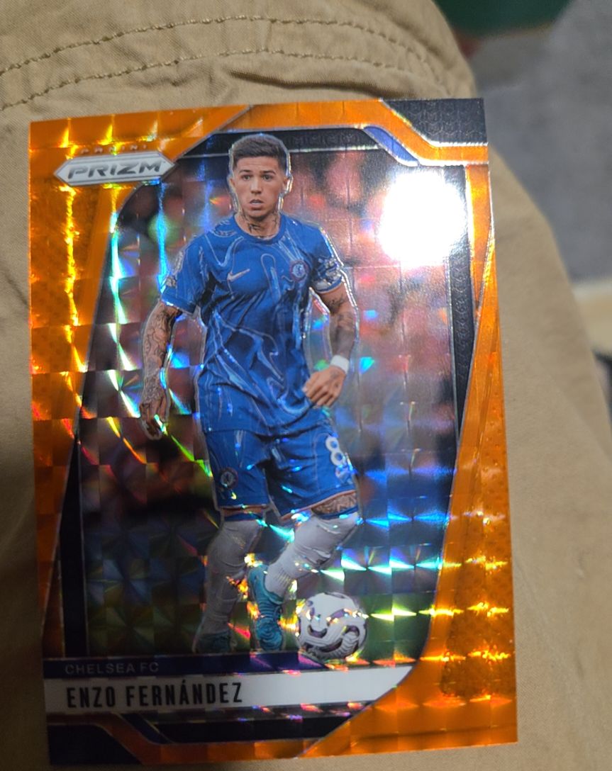 2024 Panini Prizm Premier League Orange Mosaic Prizm #89 Enzo Fernández Chelsea FC — front