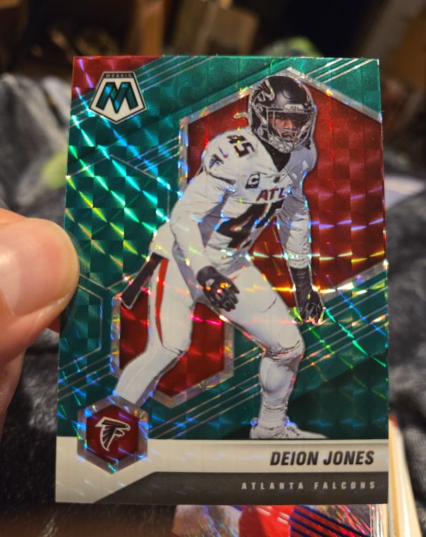 2021 Panini Mosaic #17 Deion Jones Green Mosaic Prizm Atlanta Falcons — front