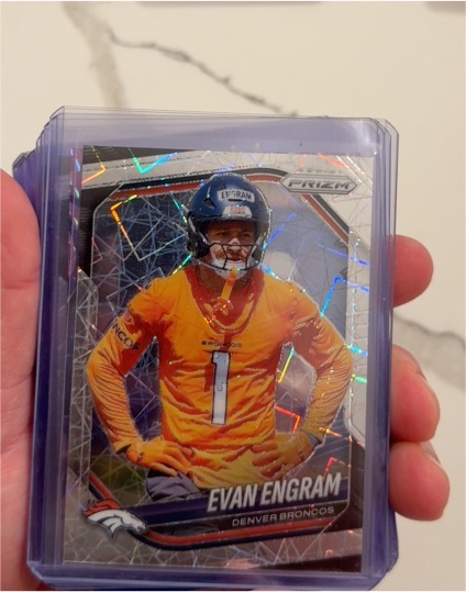 2025 Panini Prizm #277 Evan Engram Lazer Prizm Denver Broncos — front