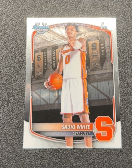 2025/26 Bowman Basketball Chrome U #BCP-41 Sadiq White Syracuse — front