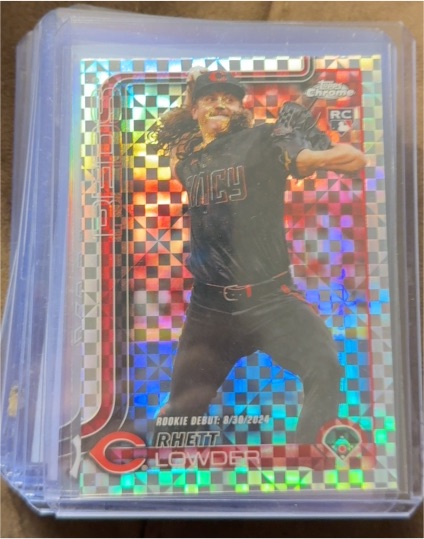 2025 Topps Chrome Update #USC110 Rhett Lowder X-Fractor Rookie Card — front