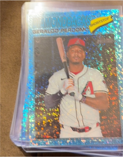 2026 Topps Heritage #216 Geraldo Perdomo Light Blue Sparkle Chrome — front