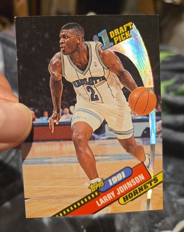 1993 Topps Archives #1 Draft Pick Larry Johnson #11 Charlotte Hornets — front