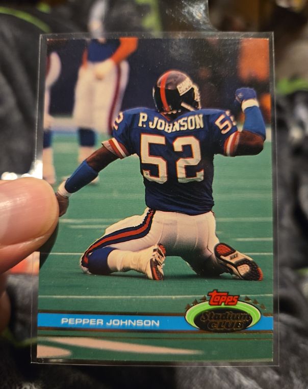 1991 Topps Stadium Club #1 Pepper Johnson — front