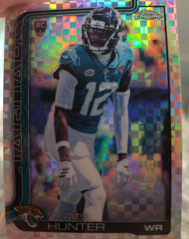 2025 Topps Chrome #332 Travis Hunter Rookie X-Fractor — front