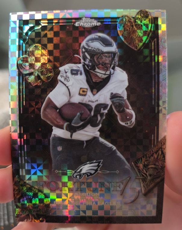 2025 Topps Chrome #F15-3 Saquon Barkley Fortune 15 X-Fractor — front