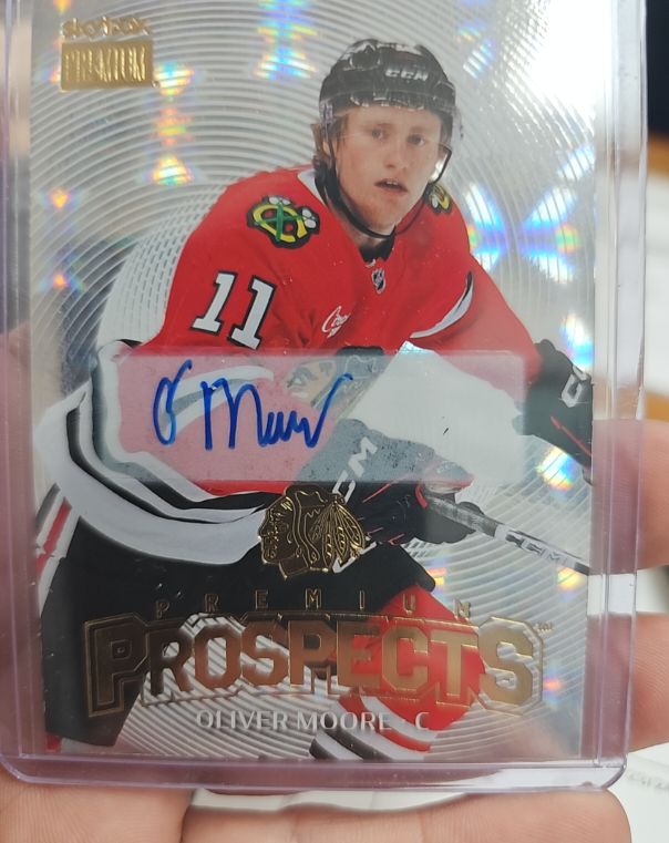 2025-26 Skybox Metal Universe #PP-15 Oliver Moore Premium Prospects Auto — front
