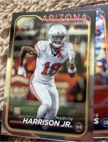 2024 Topps Chrome #204 Marvin Harrison Jr. RC Arizona Cardinals — front