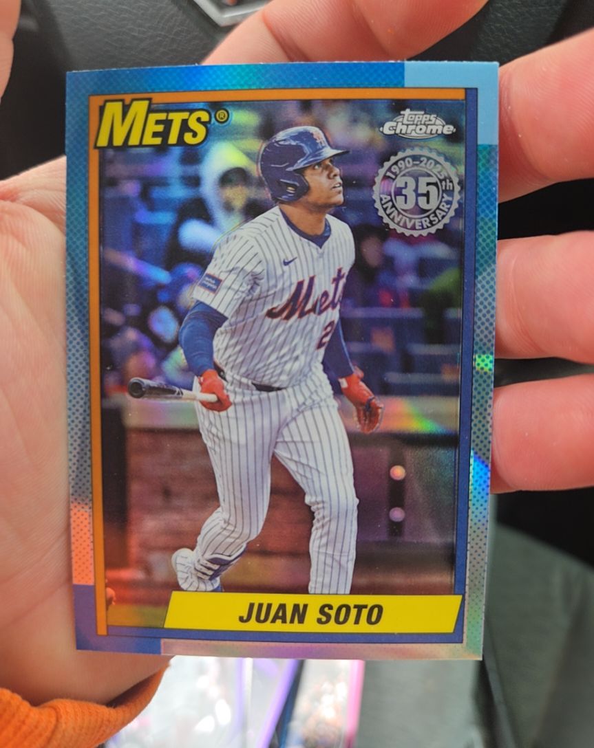 2025 Topps Chrome Update #90CU-4 Juan Soto 1990 35th Anniversary Mets — front