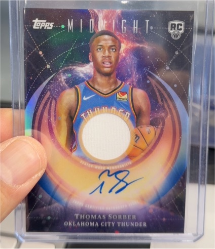 2025-26 Topps Midnight #RJA-TS Thomas Sorber Rookie Jersey Autograph — front