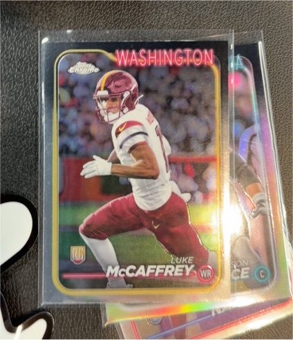 2024 Topps Chrome #244 Luke McCaffrey Rookie Washington Commanders — front