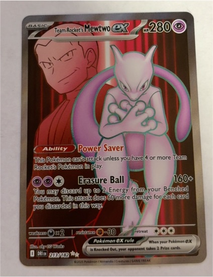 2023 Pokémon TCG Team Rocket's Mewtwo ex #213/182 Destined Rivals — front