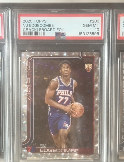 2025 Topps #203 VJ Edgecombe Crackleboard Foil — front