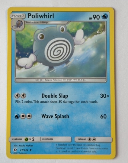 2017 Pokémon Sun & Moon Base Set #31 Poliwhirl — front