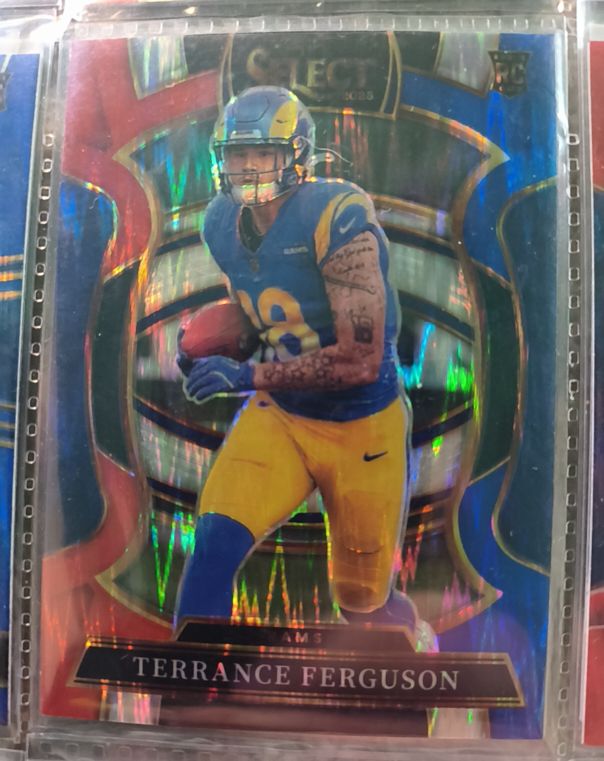 2025 Panini Select #20 Terrance Ferguson Red & Blue Shock — front
