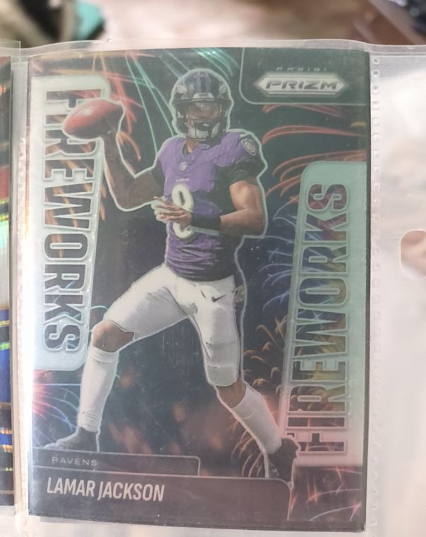 2025 Panini Prizm Fireworks #22 Lamar Jackson — front
