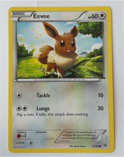 2015 Pokémon XY Ancient Origins #63 Eevee — front