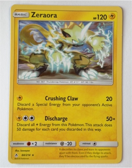 2019 Pokémon SM Unbroken Bonds #60 Zeraora — front